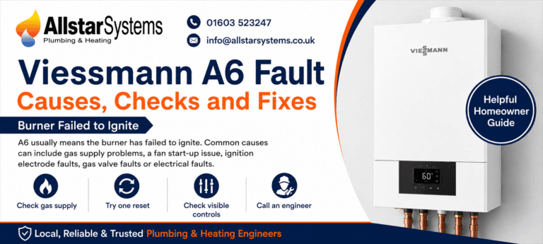 Viessmann A6 burner failed to ignite fault guide from Allstar Systems Plumbing and Heating
