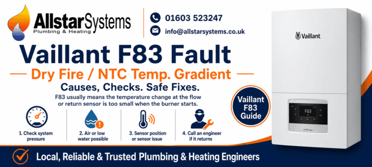 Vaillant F83 dry fire guide from Allstar Systems Plumbing and Heating