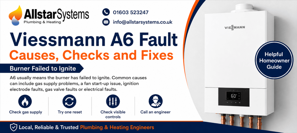 Viessmann A6 burner failed to ignite fault guide from Allstar Systems Plumbing and Heating