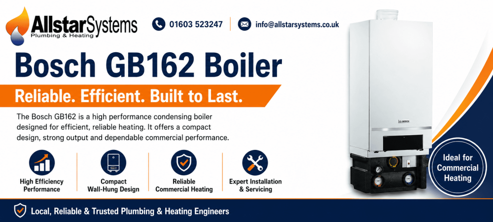 Bosch GB162 boiler featured image from Allstar Systems Plumbing and Heating