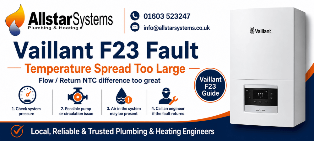 Vaillant F23 temperature spread too large guide from Allstar Systems Plumbing and Heating