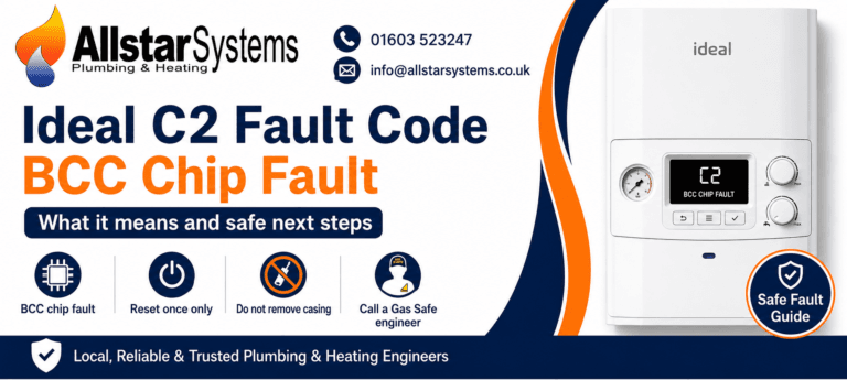 Ideal C2 fault code BCC chip fault guide from Allstar Systems Plumbing and Heating