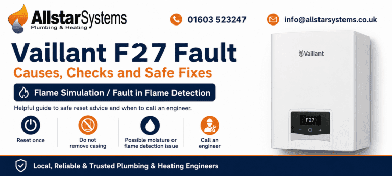 Vaillant F27 flame detection fault guide from Allstar Systems Plumbing and Heating