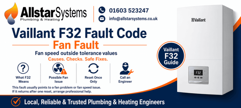 Vaillant F32 fan fault guide from Allstar Systems Plumbing and Heating