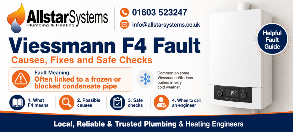 Viessmann F4 Fault Code: Causes, Fixes and Safe Checks | Allstar Systems Ltd Viessmann F4 fault guide from Allstar Systems Plumbing and Heating