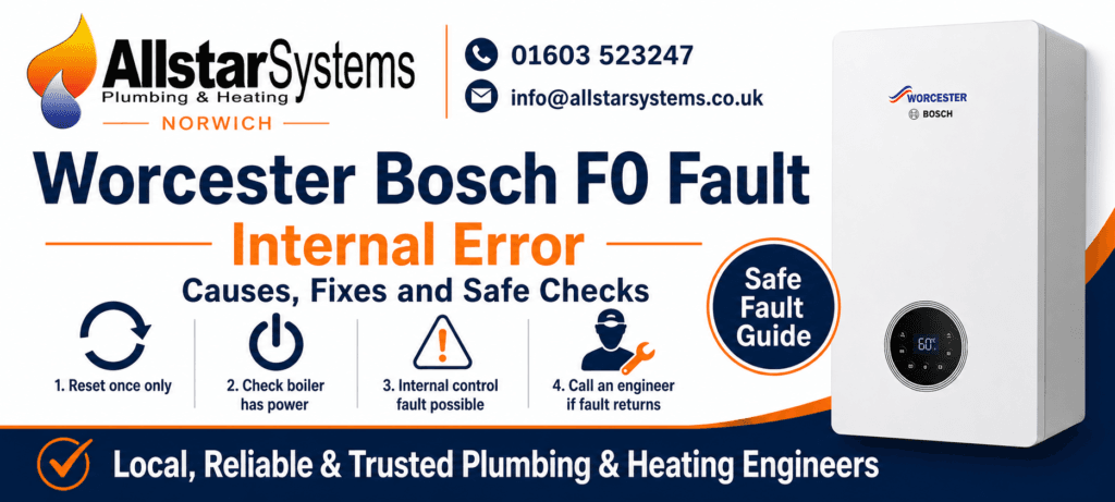 Worcester Bosch F0 internal error guide from Allstar Systems Plumbing and Heating