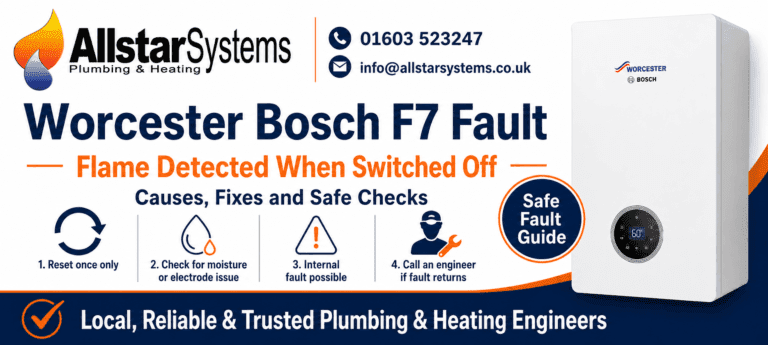 Worcester Bosch F7 flame detected when switched off guide from Allstar Systems Plumbing and Heating